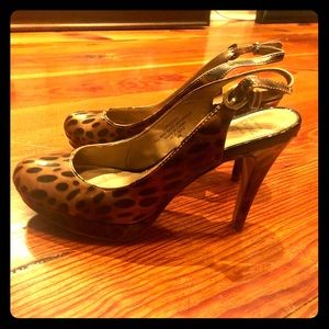 Joan & David Leopard Print Slingback Heels